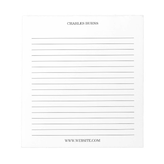 Abstract Border Personalized Name Notepad Notizblock (Vorderseite)