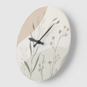 Abstract Botanical Clock – Minimal Wildflower N Große Wanduhr (Winkel)