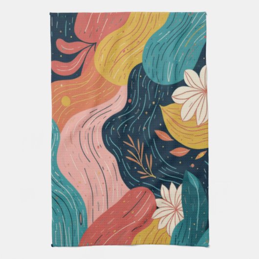 Abstract Botanical Flow Geschirrtuch (Vertikal)