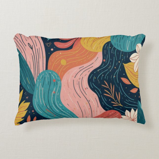 Abstract Botanical Flow Pillow Dekokissen (Vorderseite)
