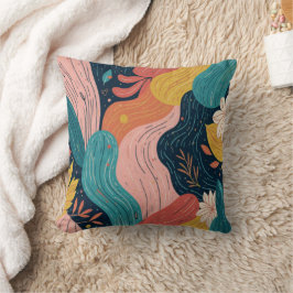 Abstract Botanical Flow Throw Pillow Kissen
