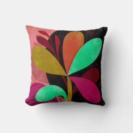 Abstract Botanical Throw Pillow  Kissen