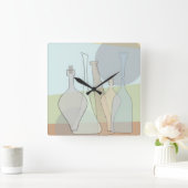 Abstract Bottles Clock Quadratische Wanduhr (Zuhause)