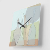 Abstract Bottles Clock Quadratische Wanduhr (Winkel)