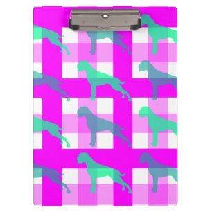 Abstract Boxer Vibes — Grüne & Rosa Edition Klemmbrett