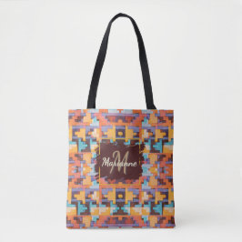 Abstract Bright Earth Tones Southwest Tote Tasche