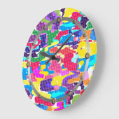 Abstract bright multicolored große wanduhr (Winkel)