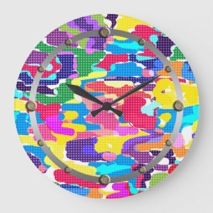 Abstract bright multicolored große wanduhr