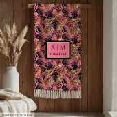 Abstract bright watercolor leopard skin throw fleecedecke