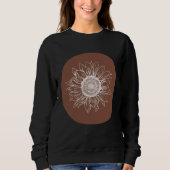Abstract Brown Pastel Boho Sunflower Minimalistic Sweatshirt (Vorderseite)
