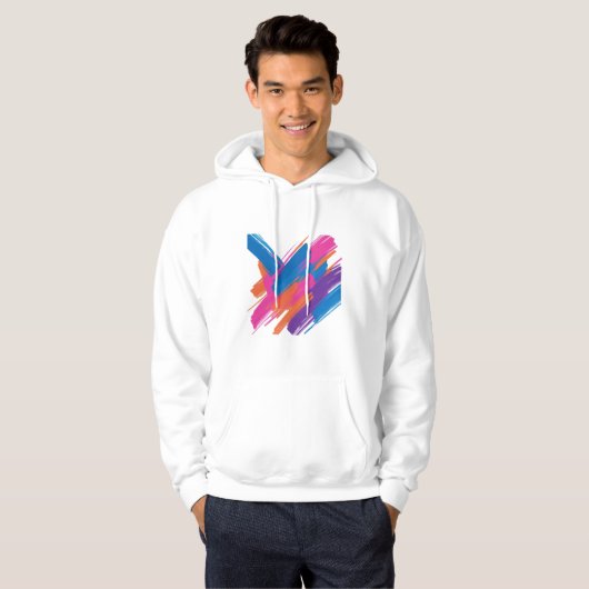 Abstract Brush Stroke Hoodie – Vibrant Artistic Sw (Vorne ganz)