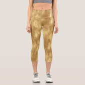 Abstract Brushed Gold Texture Capri Leggings (Vorderseite)