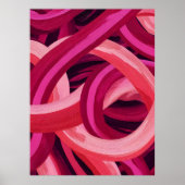 Abstract Brushstroke Ribbons. Modern Valentine Art Poster (Vorne)