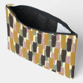 Abstract Brushstroke Stripe Retro Botanical  Zubehörtasche (Offen)