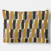 Abstract Brushstroke Stripe Retro Botanical  Zubehörtasche (Rückseite)