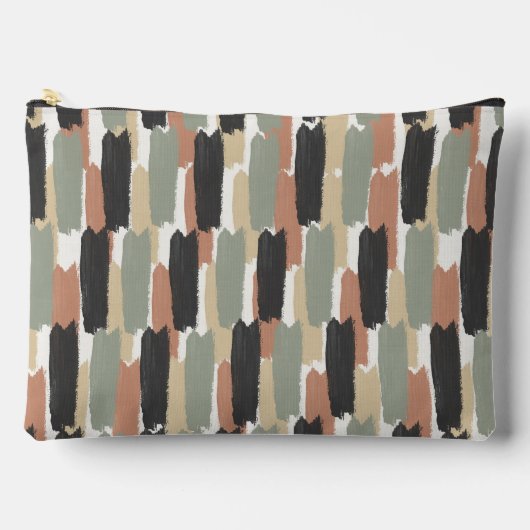 Abstract Brushstroke Stripe Warm Minimalist Zubehörtasche (Vorderseite)