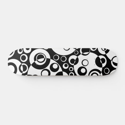 Abstract Bubbles 02 - B/W - Retro Skateboard (Horizontal)