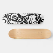 Abstract Bubbles 02 - B/W - Retro Skateboard (Horizontal)