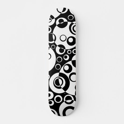 Abstract Bubbles 02 - B/W - Retro Skateboard (Vorne)
