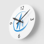 Abstract Building Peak Cityscape Circle Runde Wanduhr (Winkel)