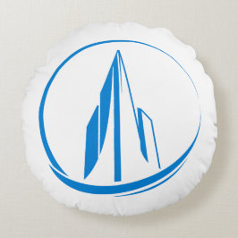 Abstract Building Peak Cityscape Circle Rundes Kissen