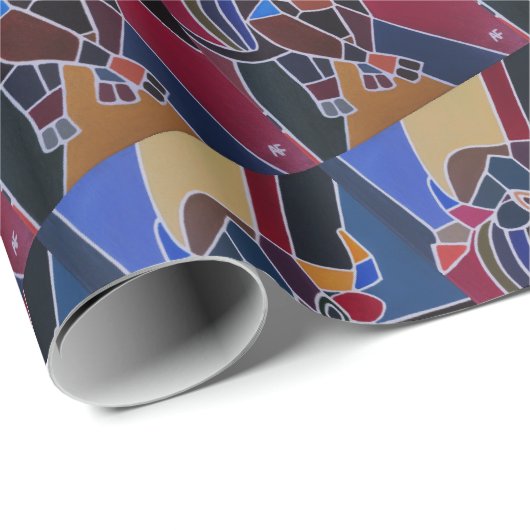 Abstract Bull Painting by Alfred Fox Geschenkpapier (Rolleneckpunkt)