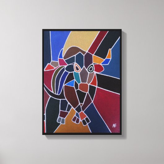 Abstract Bull Painting by Alfred Fox Leinwanddruck (Vorderseite)