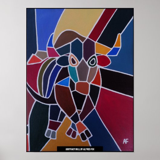 Abstract Bull Painting by Alfred Fox Poster (Vorne)