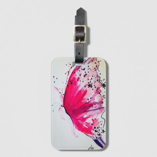 Abstract Butterfly Acrylic Luggage Tag Gepäckanhänger (Vorderseite Vertikal)