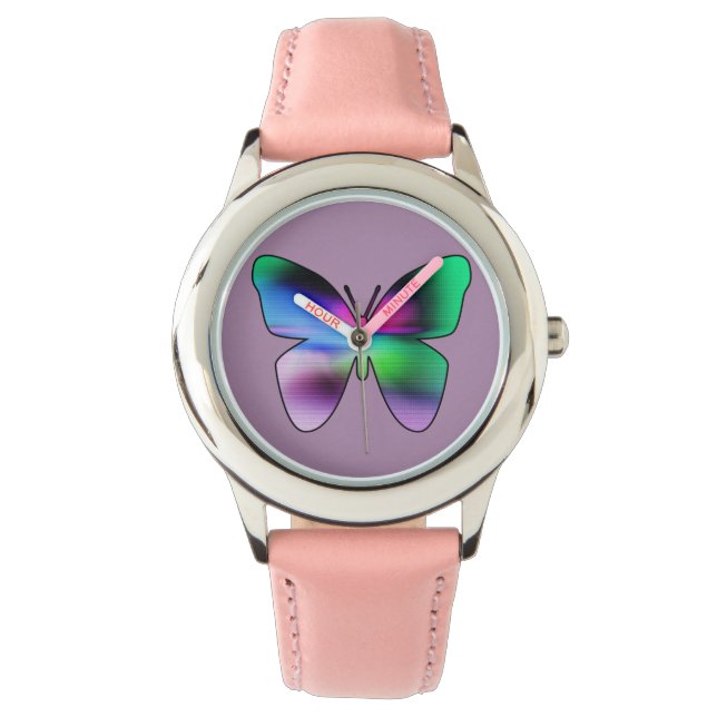 Abstract Butterfly Colorful Armbanduhr (Vorderseite)