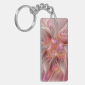 Abstract Butterfly Colorful Fantasy Fractal Art Schlüsselanhänger (Vorderseite links)