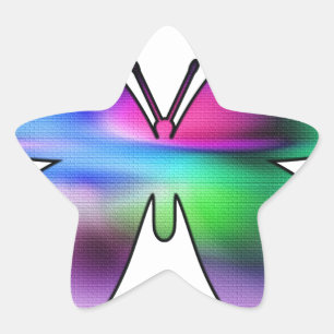 Abstract Butterfly Colorful Stern-Aufkleber
