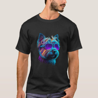 Abstract Cairn Terrier Dog Lovers Retro Multicolor T-Shirt
