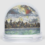 Abstract Caribbean Beach Brick Art Isla Saona Schneekugeln (Rückseite)