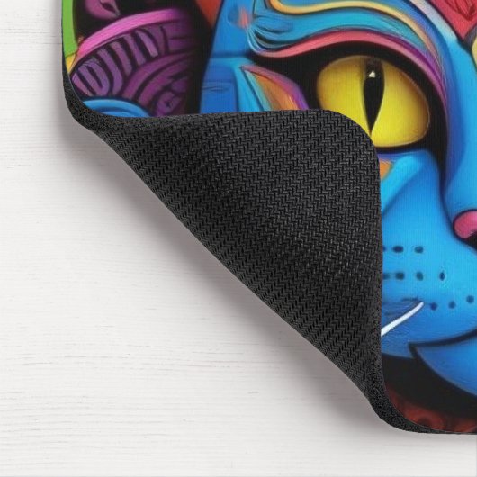Abstract Cat With Yellow Eyes Mousepad (Ecke)