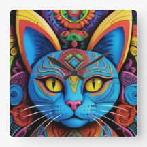 Abstract Cat With Yellow Eyes