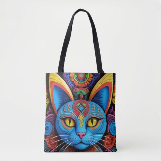Abstract Cat With Yellow Eyes Tasche (Vorderseite)