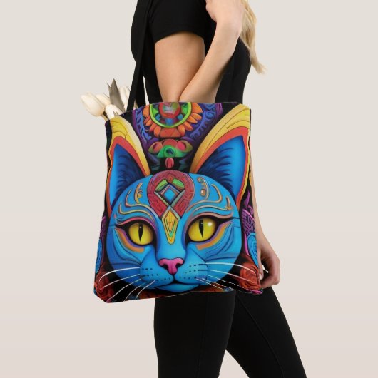 Abstract Cat With Yellow Eyes Tasche (Von Nahem)
