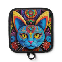 Abstract Cat With Yellow Eyes