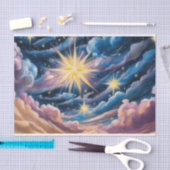 Abstract Celestial Stars and Clouds  Seidenpapier (Handwerk)
