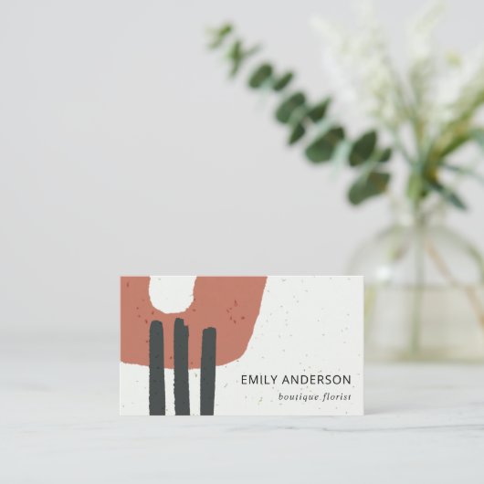 ABSTRACT CERAMIC TEXTURE MODERN TERRACOTTA RUST VISITENKARTE (Stehend Vorderseite)