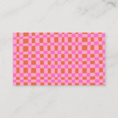 Abstract Check Pink Orange Baby Shower Books Begleitkarte (Rückseite)