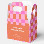 Abstract Checker Pink Custom Bridal Shower Thank Geschenkschachtel (Geöffnet)