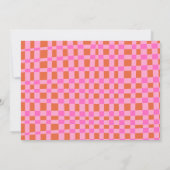 Abstract Checker Pink Orange Custom Baby Shower Dankeskarte (Rückseite)
