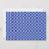 Abstract Checkerboard Blue Custom Baby Shower Dankeskarte (Rückseite)