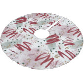 Abstract Cheer in Maroon, Gold & Evergreen Polyester Weihnachtsbaumdecke (Schrägansicht)