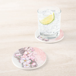 Abstract Cherry Blossoms Sandstone Coaster Getränkeuntersetzer
