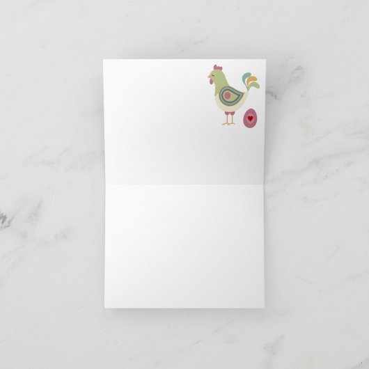 Abstract Chicken & Egg Thank You Card – Pink Dankeskarte (Innenseite)