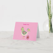 Abstract Chicken & Egg Thank You Card – Pink Dankeskarte (Vorderseite)