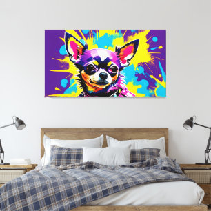 ABSTRACT CHIUAHUA POPKUNST LEINWANDDRUCK